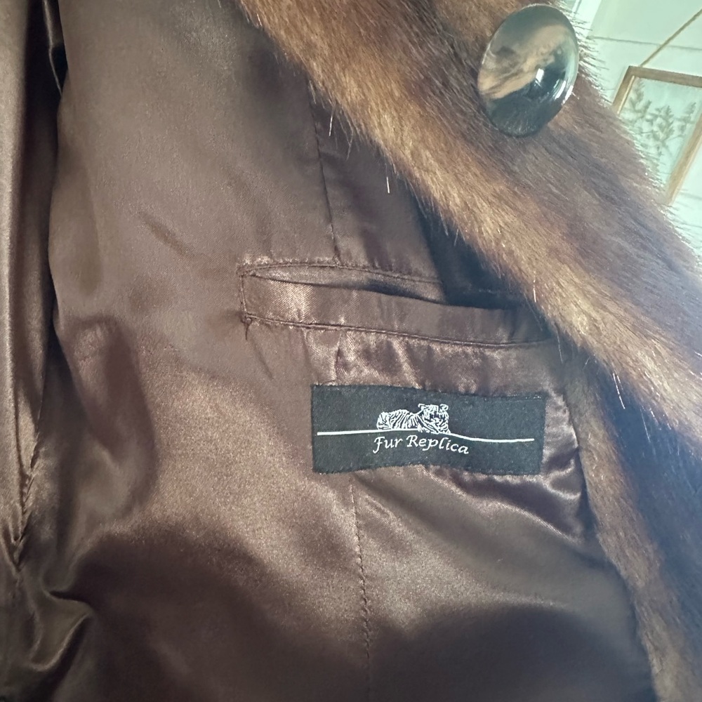 Pamela McCoy Full-Length Brown faux Fur Coat - Picture 7 of 10